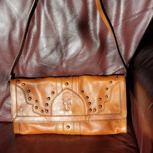 FRYE Western Studed Shoulder Bag converts to clutch